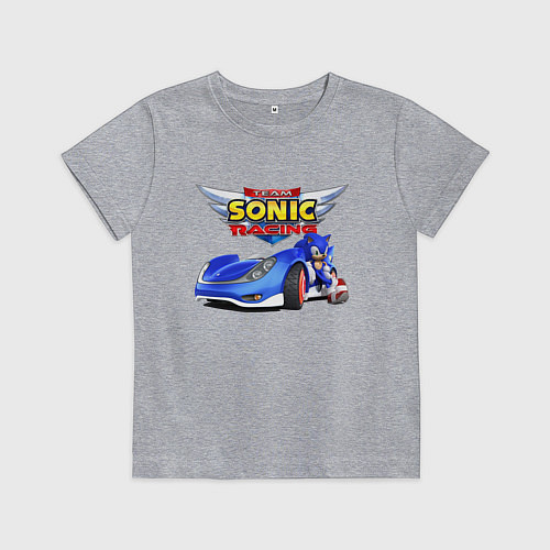 Детская футболка Cool hedgehog - Sonic racing team / Меланж – фото 1