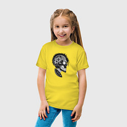 Футболка хлопковая детская Punks skulls, цвет: желтый — фото 2
