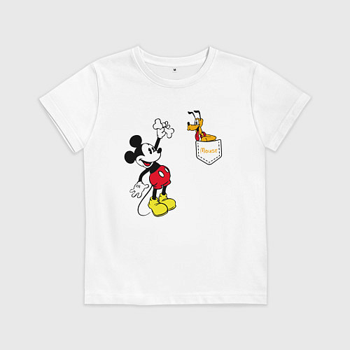 Детская футболка Микки Маус и Плуто / Белый – фото 1