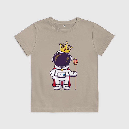 Детская футболка Царь космонавт / Миндальный – фото 1