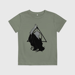Футболка хлопковая детская Лорд Волан-де-Морт и Дары смерти, цвет: авокадо