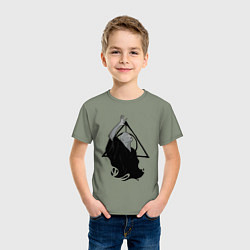 Футболка хлопковая детская Лорд Волан-де-Морт и Дары смерти, цвет: авокадо — фото 2