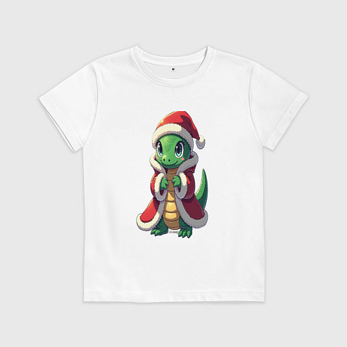 Детская футболка Новогодний змеёныш / Белый – фото 1