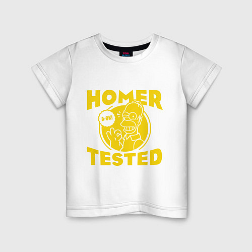 Детская футболка Homer tested / Белый – фото 1