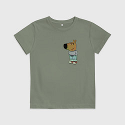 Футболка хлопковая детская Чилловый парень, цвет: авокадо