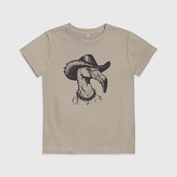 Футболка хлопковая детская Фламинго ковбой, цвет: миндальный