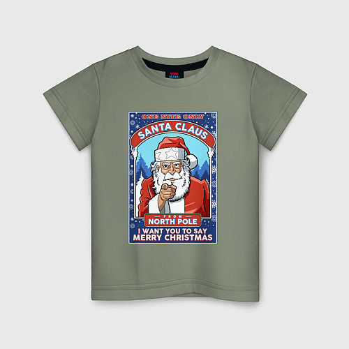 Детская футболка Santa Claus north pole / Авокадо – фото 1