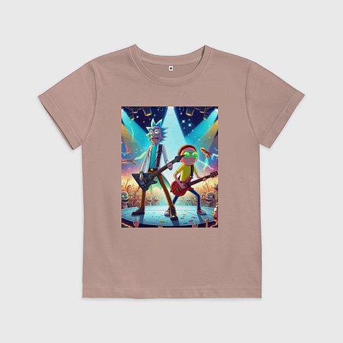 Детская футболка Rick and Morty - punk rock / Пыльно-розовый – фото 1