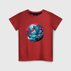 Футболка хлопковая детская Japan serpent, цвет: красный