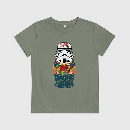 Детская футболка Имперская матрёшка / Авокадо – фото 1