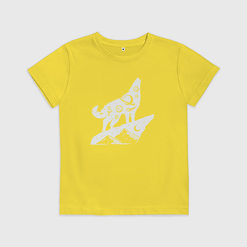 Детская футболка Space wolf / Желтый – фото 1