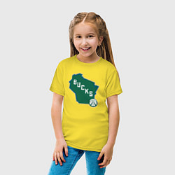 Футболка хлопковая детская Bucks team, цвет: желтый — фото 2