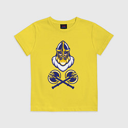 Футболка хлопковая детская Викинг и секиры, цвет: желтый