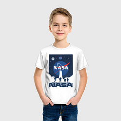 Футболка хлопковая детская NASA открытия, цвет: белый — фото 2