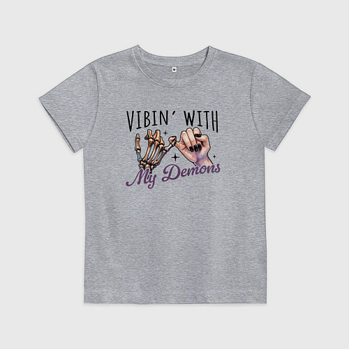Детская футболка Vibing with demons / Меланж – фото 1