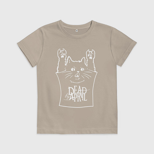 Детская футболка Dead by April - cat rock / Миндальный – фото 1