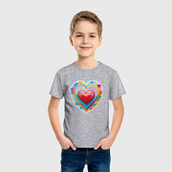 Футболка хлопковая детская Сердце с маленькими сердечками, цвет: меланж — фото 2