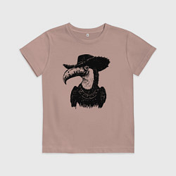 Футболка хлопковая детская Тукан ковбой, цвет: пыльно-розовый