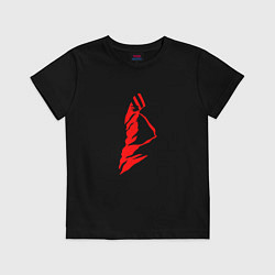 Футболка хлопковая детская Kasabian - red logo, цвет: черный