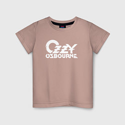 Футболка хлопковая детская Ozzy Osbourne - logo, цвет: пыльно-розовый