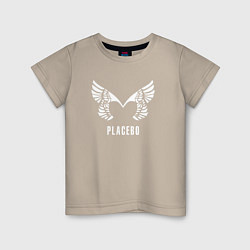Футболка хлопковая детская Placebo - logo, цвет: миндальный