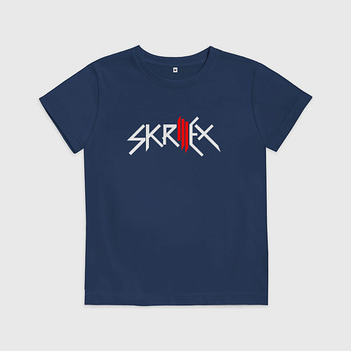 Детская футболка Skrillex - logo / Тёмно-синий – фото 1