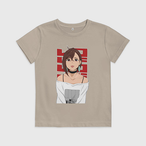 Детская футболка Дандадан: Момо / Миндальный – фото 1