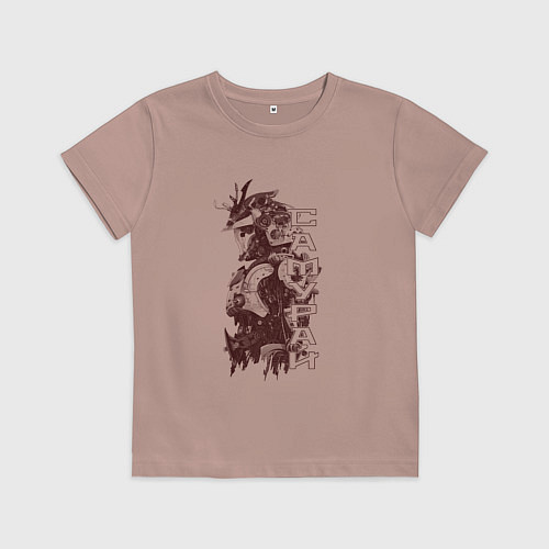 Детская футболка Кибернетический самурай / Пыльно-розовый – фото 1