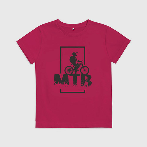 Детская футболка Горный велосипед / Маджента – фото 1