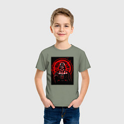 Футболка хлопковая детская Звезда смерти Дарт Вейдер, цвет: авокадо — фото 2