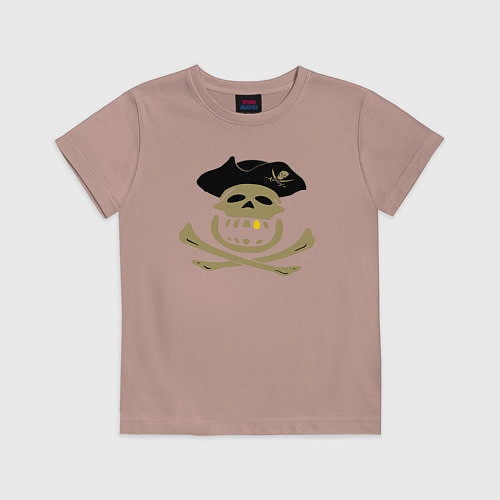 Детская футболка Веселый пират / Пыльно-розовый – фото 1