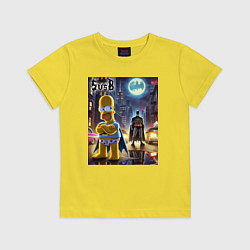 Детская футболка Homer Simpson vs Batman - ai art joke