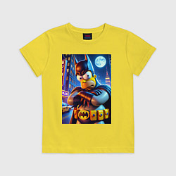 Футболка хлопковая детская Batsimpson - ai art collaboration, цвет: желтый