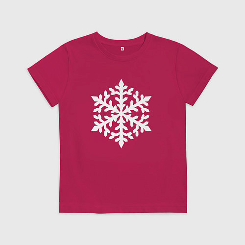 Детская футболка Ажурная снежинка / Маджента – фото 1