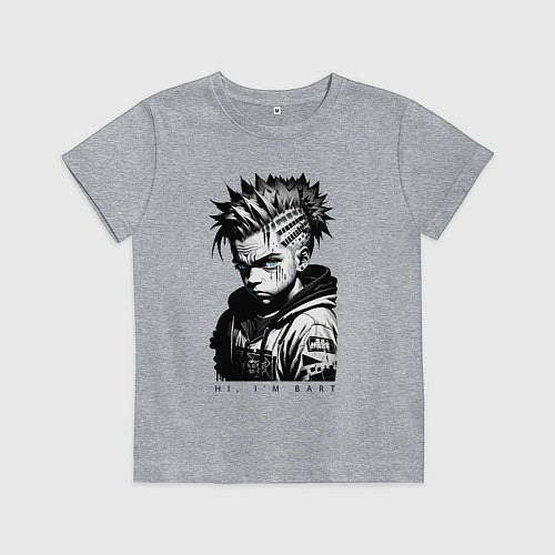 Детская футболка Чувак Барт Симпсон / Меланж – фото 1