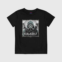 Футболка хлопковая детская Stalker 2 heart of Chornobyl radiation 2, цвет: черный