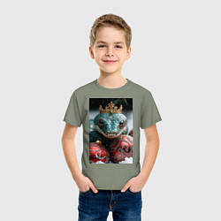 Футболка хлопковая детская Новогодняя змея королева, цвет: авокадо — фото 2