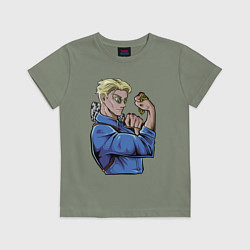 Футболка хлопковая детская Магическая битва Нанами Кенто битва, цвет: авокадо