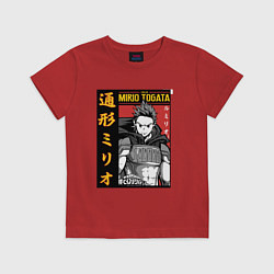 Футболка хлопковая детская Моя геройская академия Mirio Togata, цвет: красный