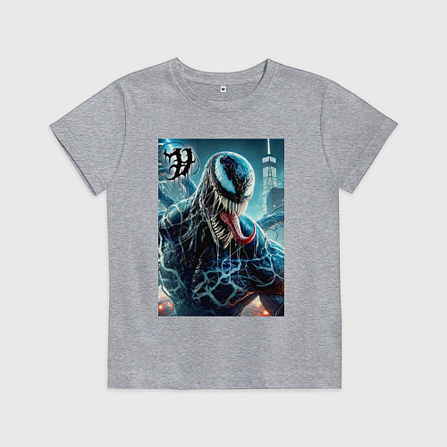 Детская футболка Venom in New York city - ai art fantasy / Меланж – фото 1