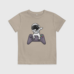 Футболка хлопковая детская Space dab gamer, цвет: миндальный