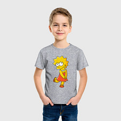 Футболка хлопковая детская Lisa Simpson, цвет: меланж — фото 2