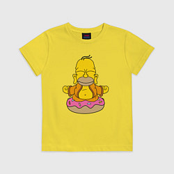 Футболка хлопковая детская Homer yoga, цвет: желтый