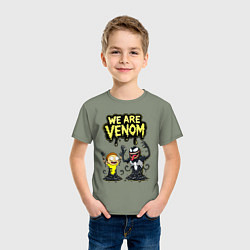 Футболка хлопковая детская We are Venom - meme, цвет: авокадо — фото 2