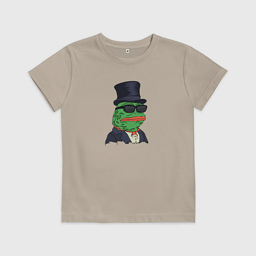 Детская футболка Лягушонок пепе / Миндальный – фото 1