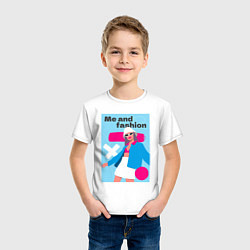 Футболка хлопковая детская Я и мода pop art, цвет: белый — фото 2