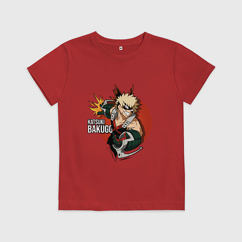 Детская футболка Моя геройская академия Бакуго круг / Красный – фото 1