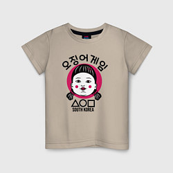 Футболка хлопковая детская South Korea girl, цвет: миндальный