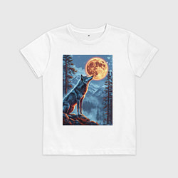 Детская футболка Волк и луна