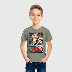 Футболка хлопковая детская Dandadan: All Persons, цвет: авокадо — фото 2